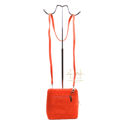 Ella Small Square Suede Crossbody Bag with Detachable Straps