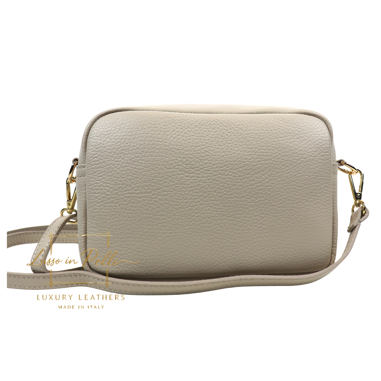 Double Zip Genuine Italian Leather Handbag