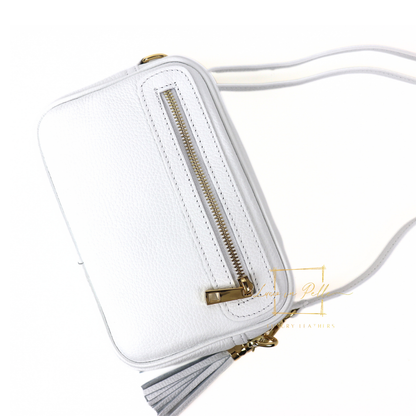 Bella Genuine Italian Pebbled Leather Box Bag