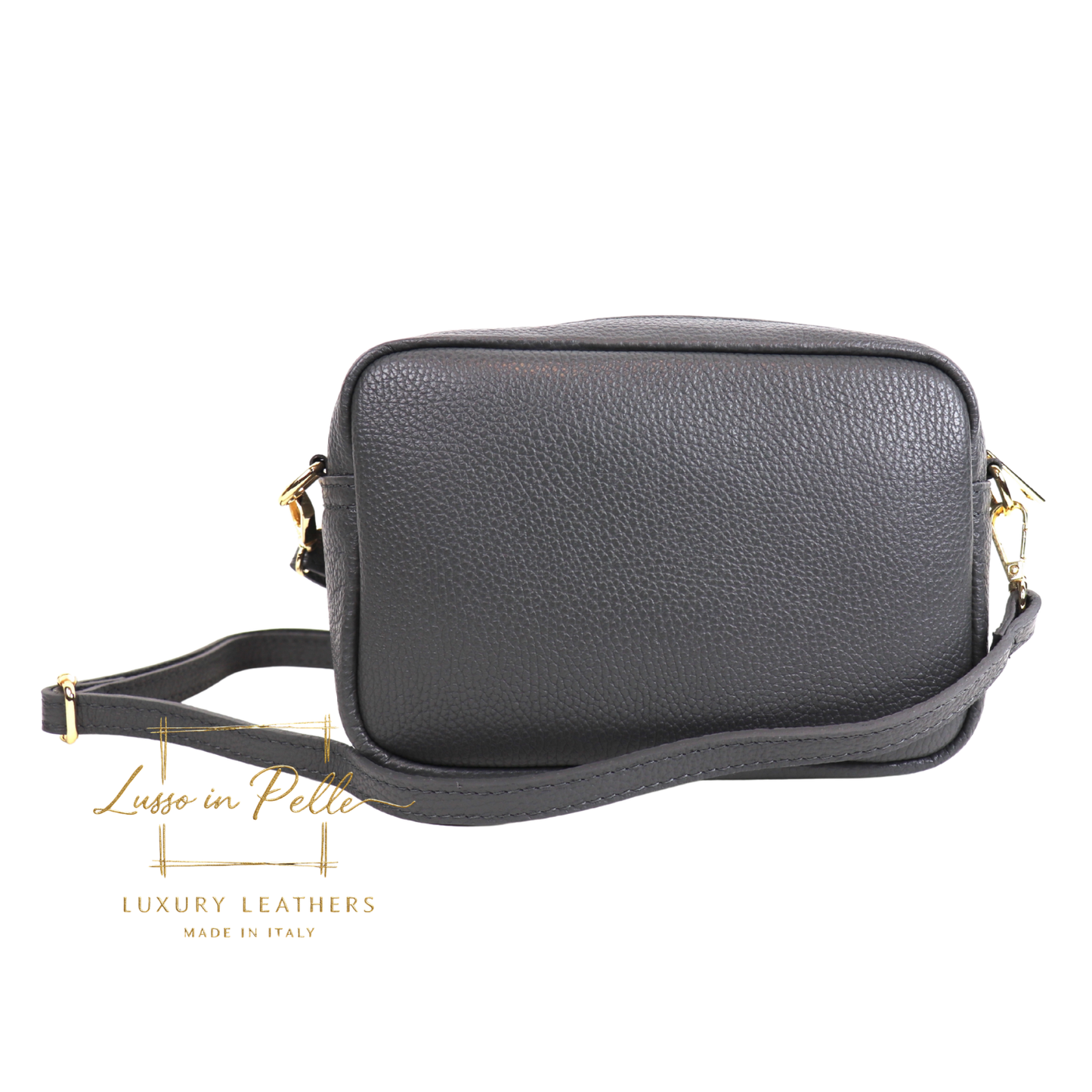 Double Zip Genuine Italian Leather Handbag