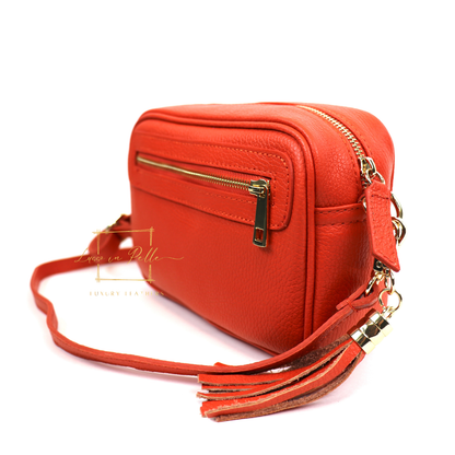Bella Genuine Italian Pebbled Leather Box Bag