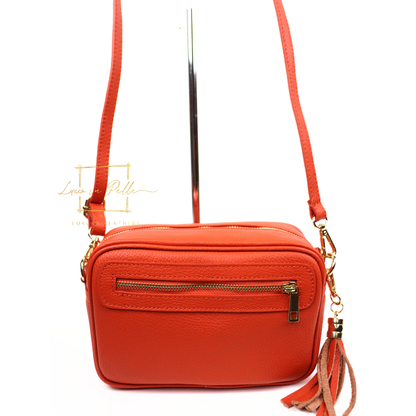 Bella Genuine Italian Pebbled Leather Box Bag