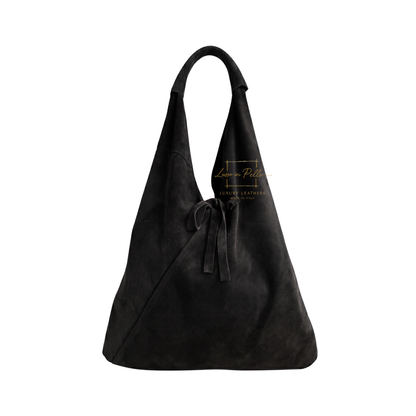 Genuine Suede Hobo Shoulder Bag with Matching Coin Pouch