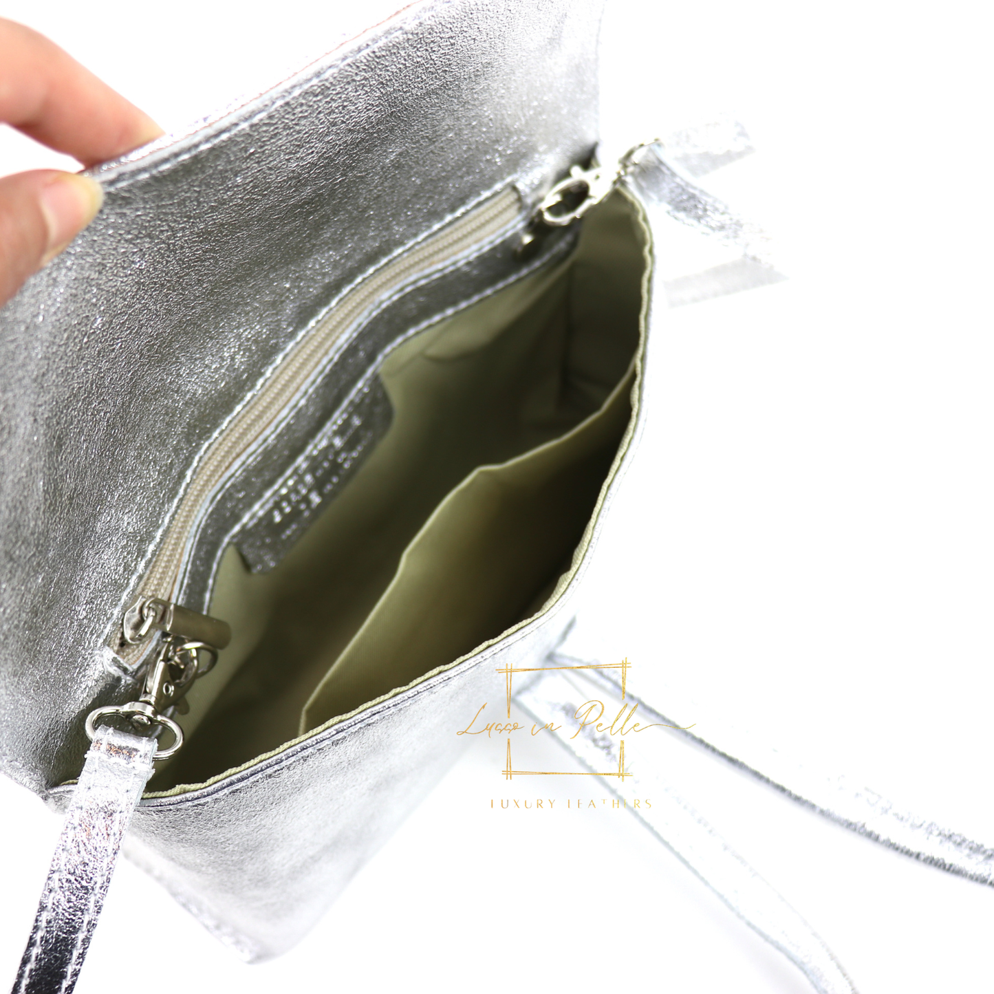 Rose Italian Versatile Leather Bag - Wrist Bag - Clutch Bag
