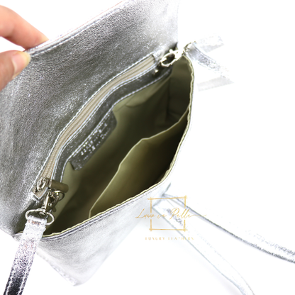 Rose Italian Versatile Leather Bag - Wrist Bag - Clutch Bag