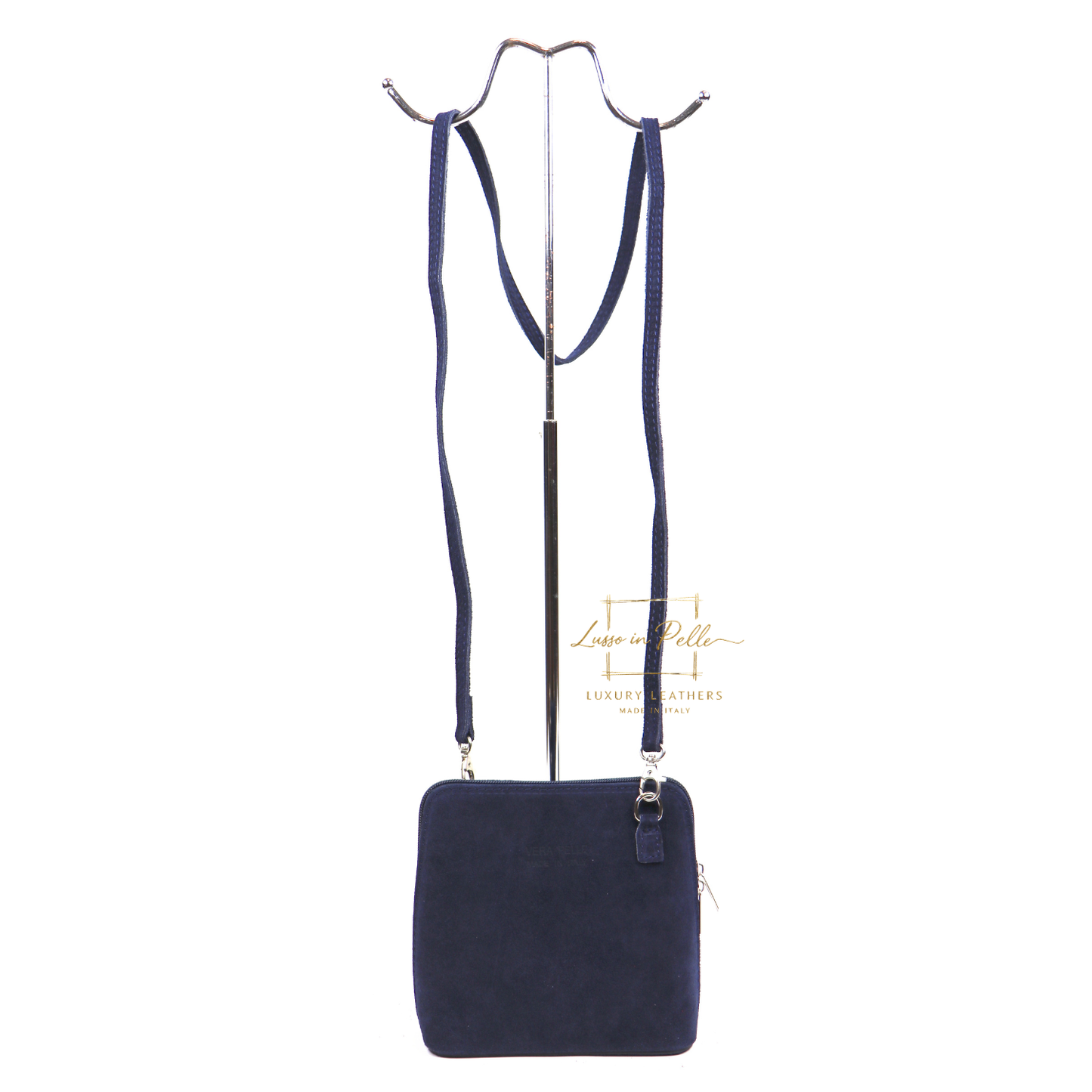 Ella Small Square Suede Crossbody Bag with Detachable Straps