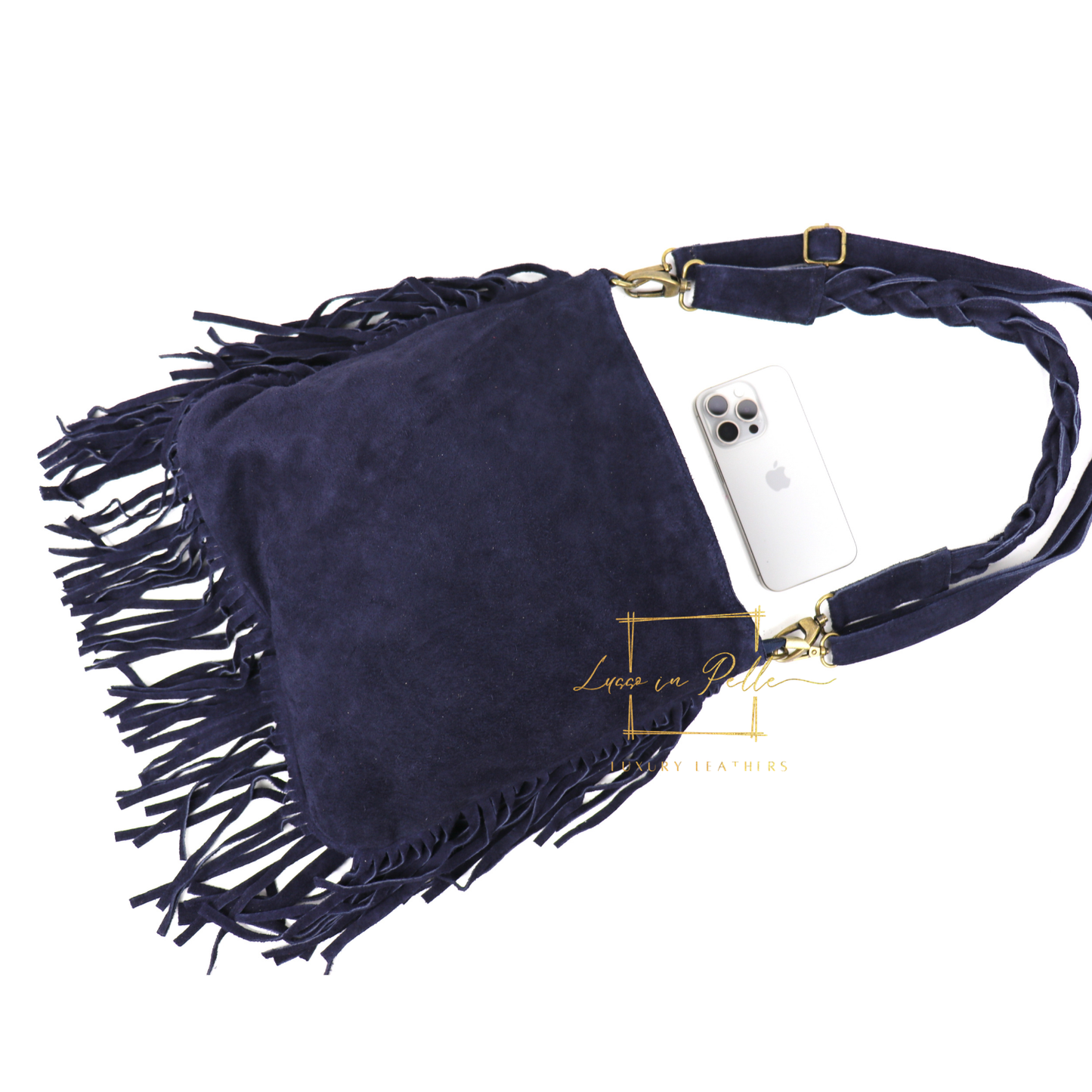 Marina Suede Shoulder & Crossbody Bag with Fringe