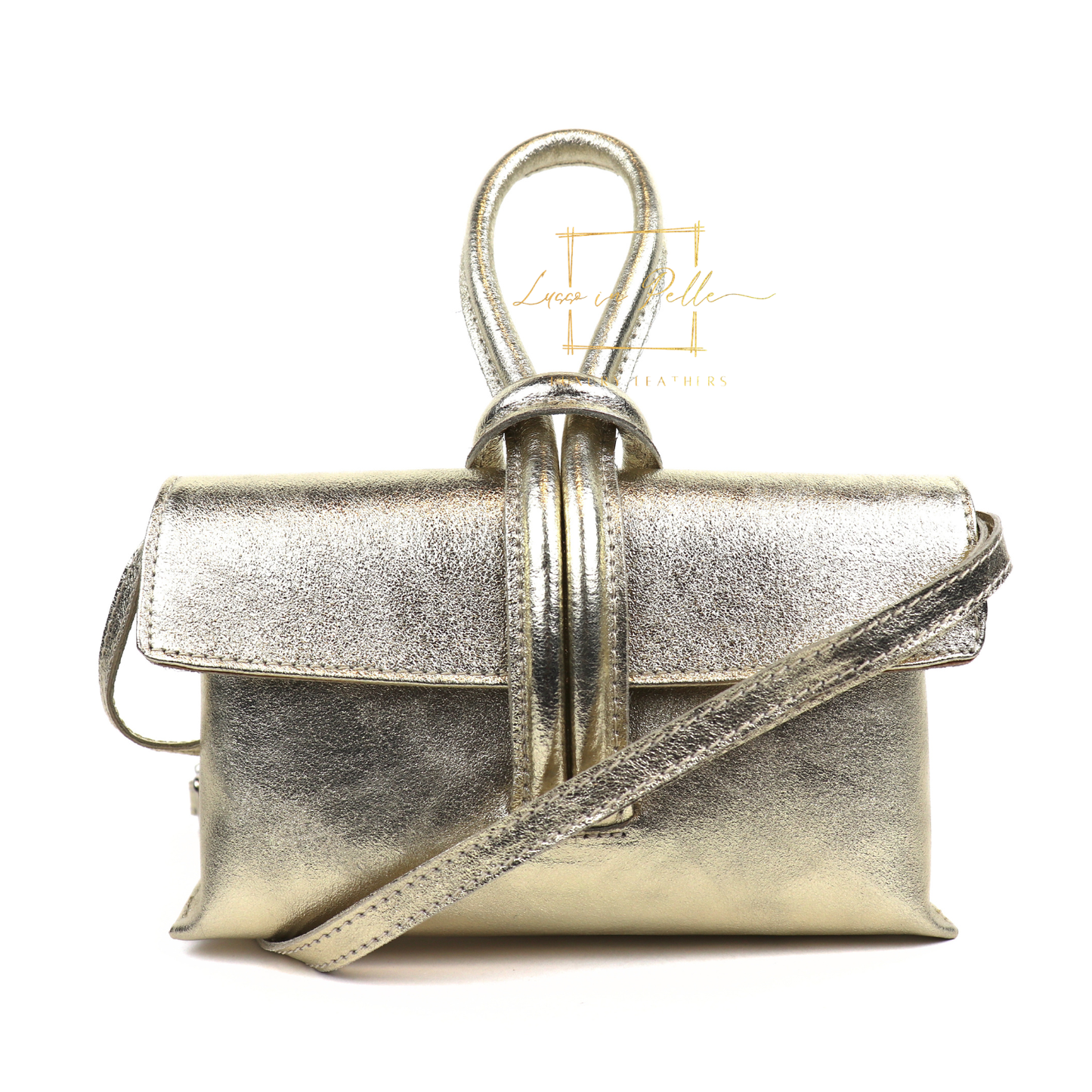 Rose Italian Versatile Leather Bag - Wrist Bag - Clutch Bag