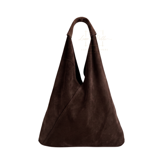 Genuine Suede Hobo Shoulder Bag with Matching Coin Pouch