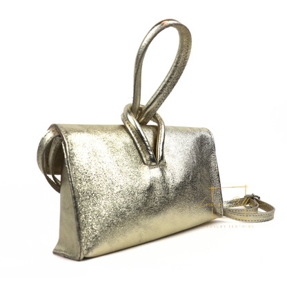 Rose Italian Versatile Leather Bag - Wrist Bag - Clutch Bag