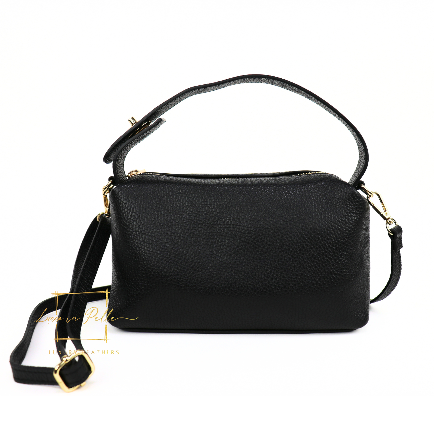 Top Handle Crossbody Leather Bad with Adjustable Detachable Straps