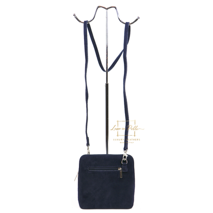 Ella Small Square Suede Crossbody Bag with Detachable Straps