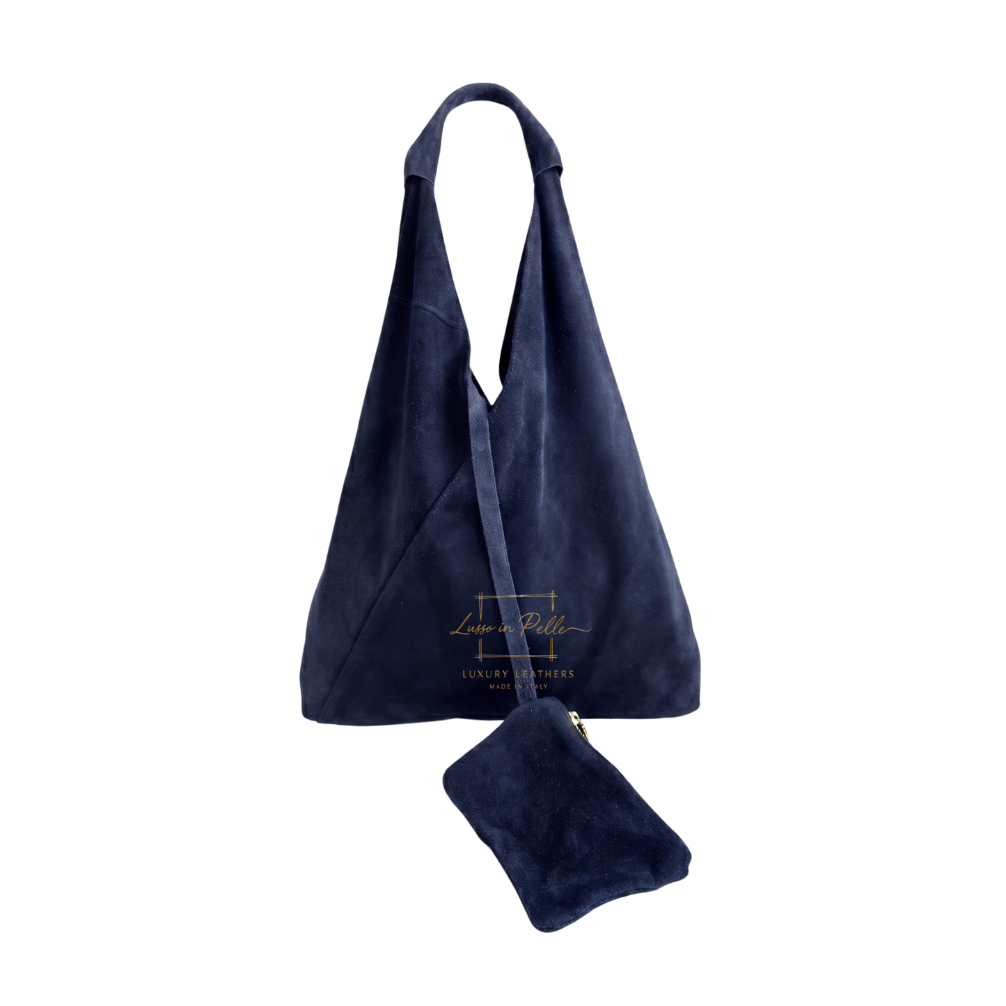 Genuine Suede Hobo Shoulder Bag with Matching Coin Pouch
