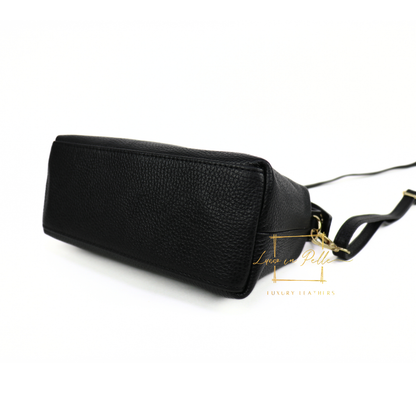 Top Handle Crossbody Leather Bad with Adjustable Detachable Straps