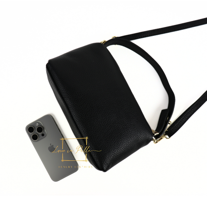 Top Handle Crossbody Leather Bad with Adjustable Detachable Straps