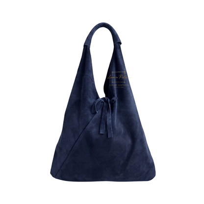 Genuine Suede Hobo Shoulder Bag with Matching Coin Pouch