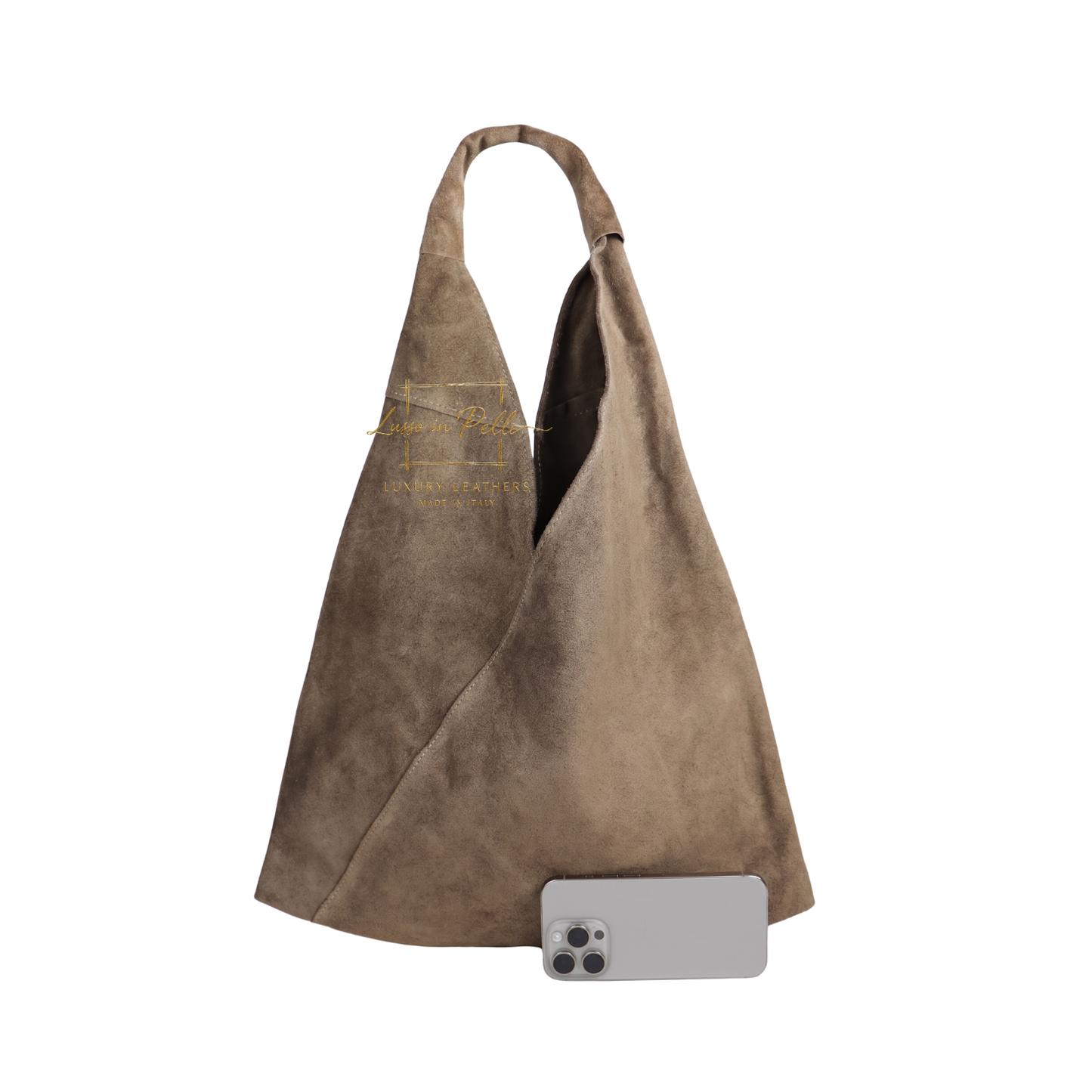 Genuine Suede Hobo Shoulder Bag with Matching Coin Pouch