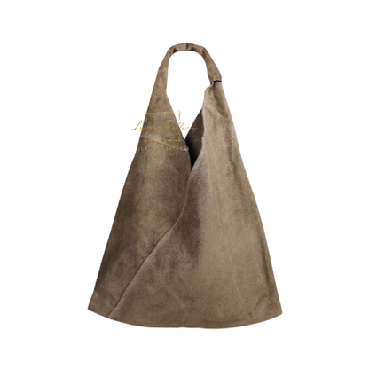 Genuine Suede Hobo Shoulder Bag with Matching Coin Pouch