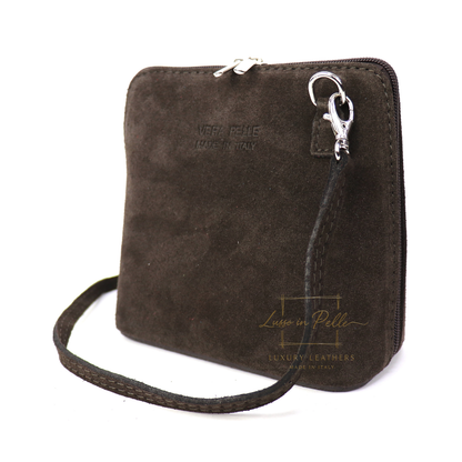 Ella Small Square Suede Crossbody Bag with Detachable Straps