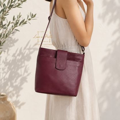 Italian Leather Shoulder/Crossbody Bag with Adjustable Straps