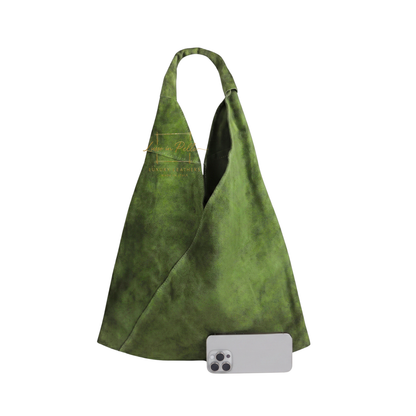 Genuine Suede Hobo Shoulder Bag with Matching Coin Pouch