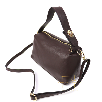 Top Handle Crossbody Leather Bad with Adjustable Detachable Straps