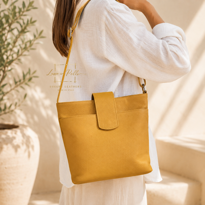 Italian Leather Shoulder/Crossbody Bag with Adjustable Straps