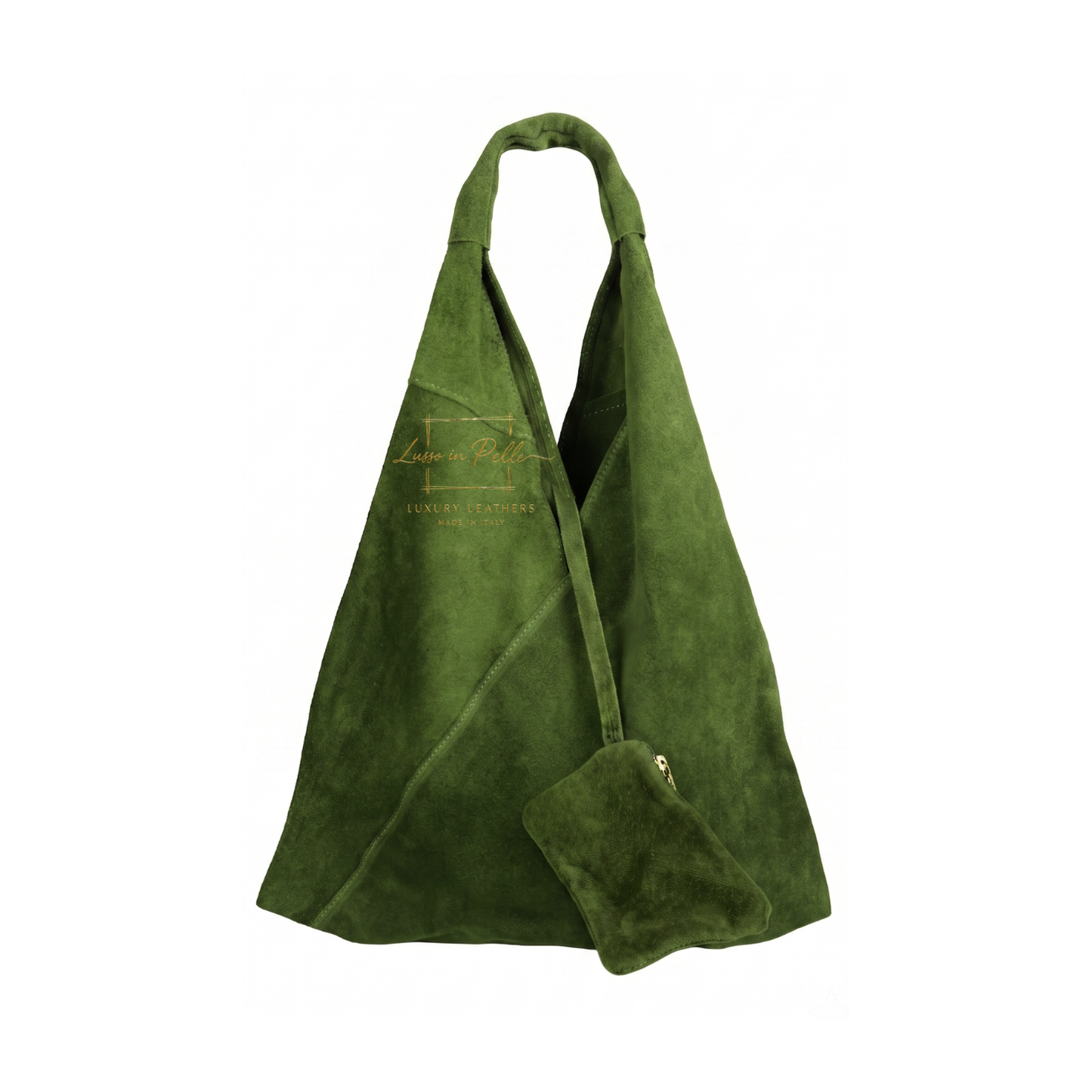 Genuine Suede Hobo Shoulder Bag with Matching Coin Pouch