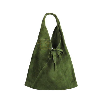 Genuine Suede Hobo Shoulder Bag with Matching Coin Pouch