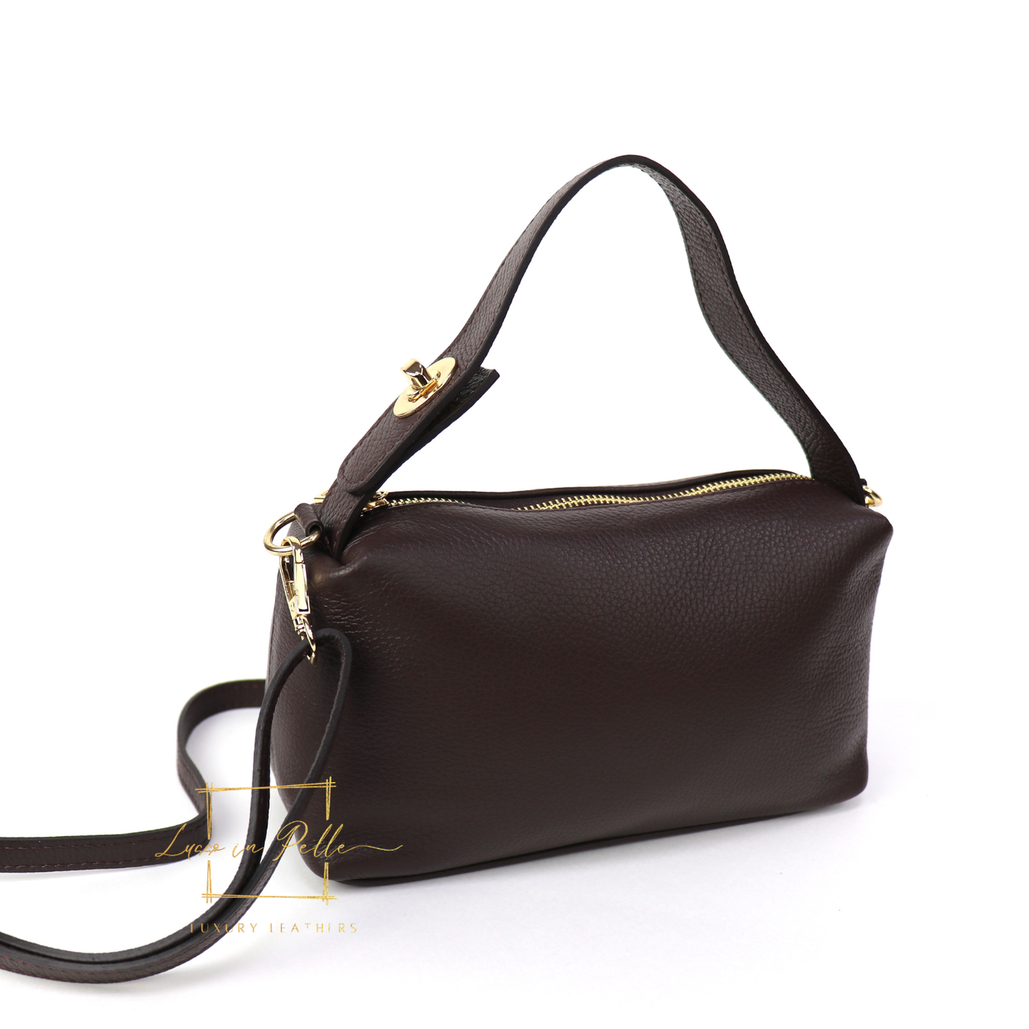 Top Handle Crossbody Leather Bad with Adjustable Detachable Straps