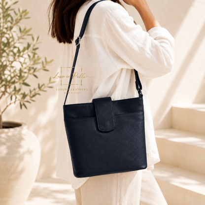 Italian Leather Shoulder/Crossbody Bag with Adjustable Straps