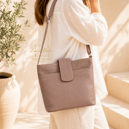 Italian Leather Shoulder/Crossbody Bag with Adjustable Straps