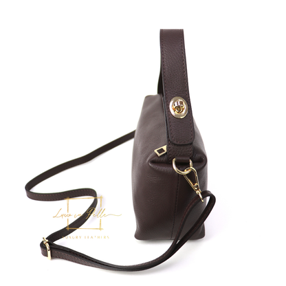 Top Handle Crossbody Leather Bad with Adjustable Detachable Straps