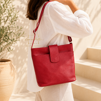 Italian Leather Shoulder/Crossbody Bag with Adjustable Straps