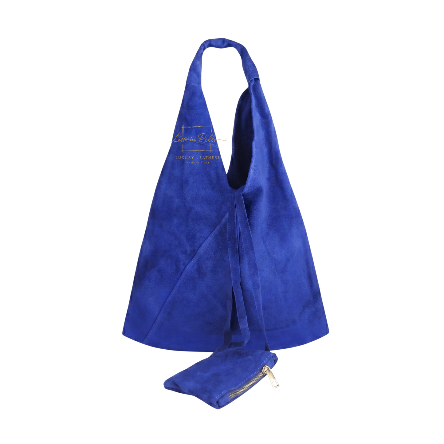 Genuine Suede Hobo Shoulder Bag with Matching Coin Pouch