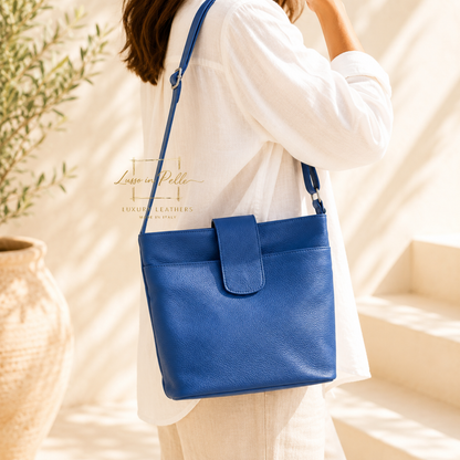 Italian Leather Shoulder/Crossbody Bag with Adjustable Straps