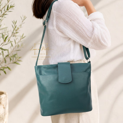 Italian Leather Shoulder/Crossbody Bag with Adjustable Straps