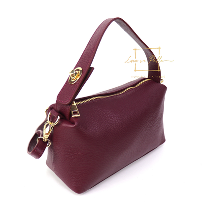 Top Handle Crossbody Leather Bad with Adjustable Detachable Straps