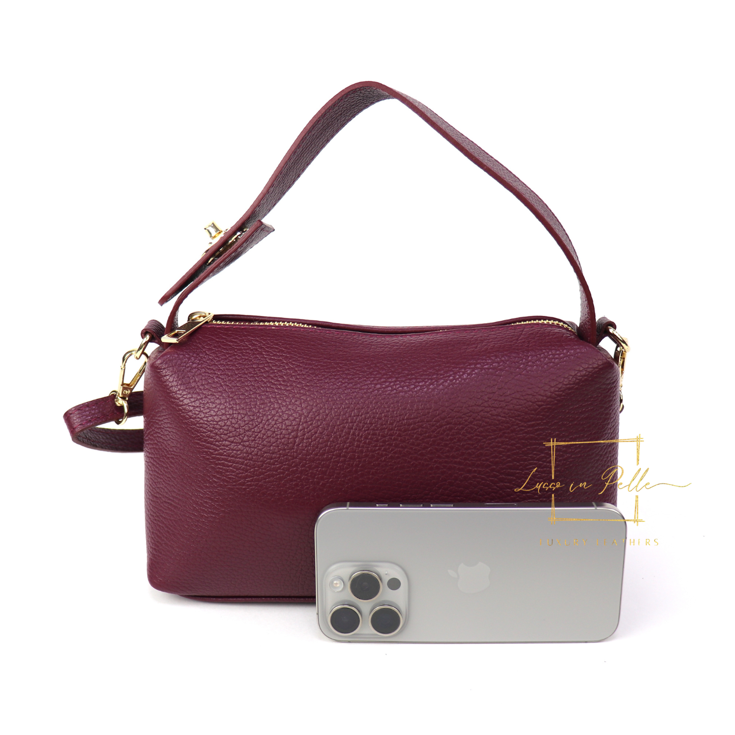 Top Handle Crossbody Leather Bad with Adjustable Detachable Straps