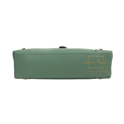 Genuine Leather Shoulder Bag with Stud Detail & Adjustable Detachable Strap