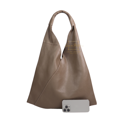 Genuine Leather Hobo Shoulder Bag with Matching Coin Pouch