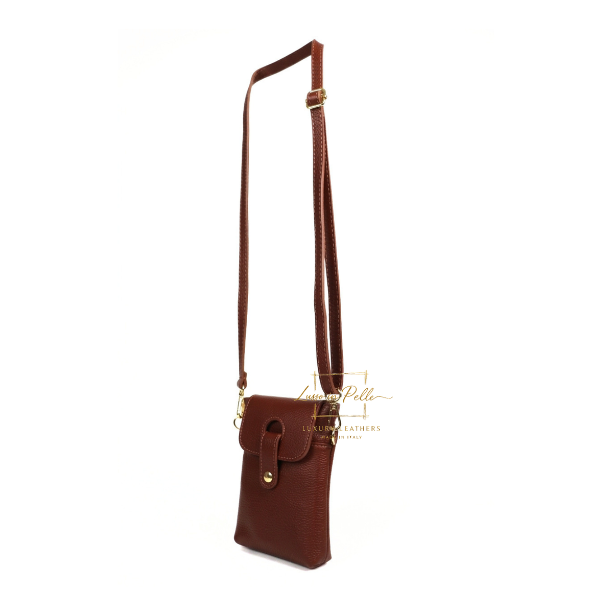 Genuine Leather Compact Phone Crossbody Bag