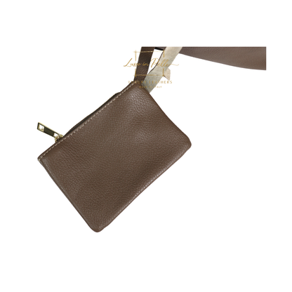 Genuine Leather Hobo Shoulder Bag with Matching Coin Pouch