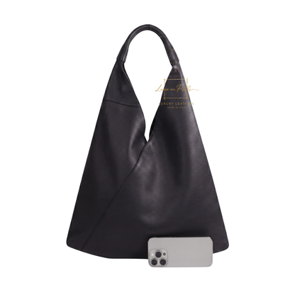 Genuine Leather Hobo Shoulder Bag with Matching Coin Pouch