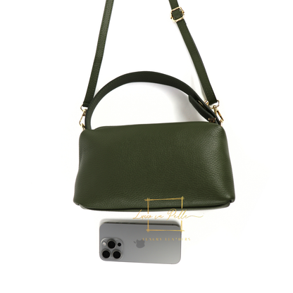 Top Handle Crossbody Leather Bad with Adjustable Detachable Straps