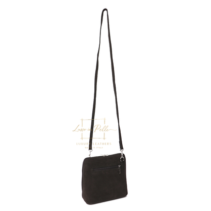 Ella Small Square Suede Crossbody Bag with Detachable Straps