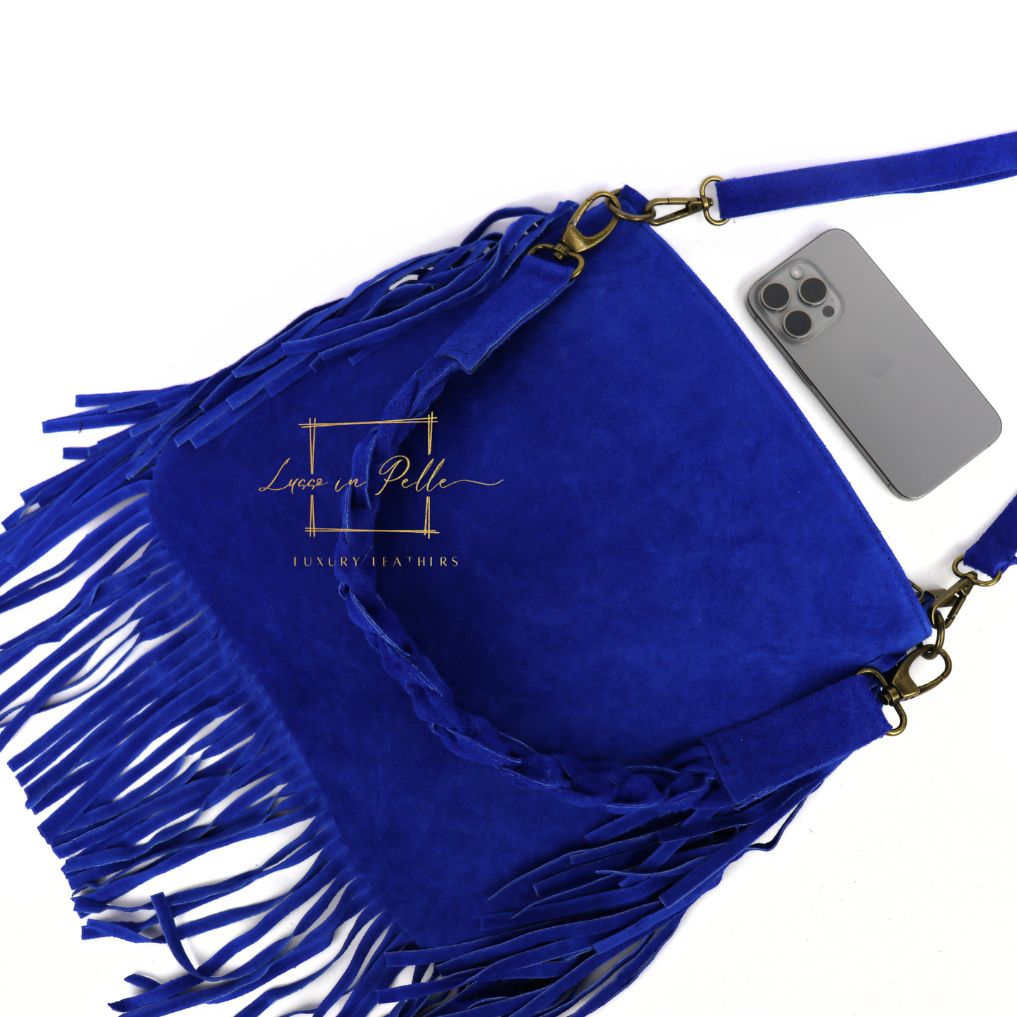 Marina Suede Shoulder & Crossbody Bag with Fringe