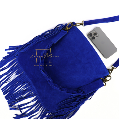 Marina Suede Shoulder & Crossbody Bag with Fringe