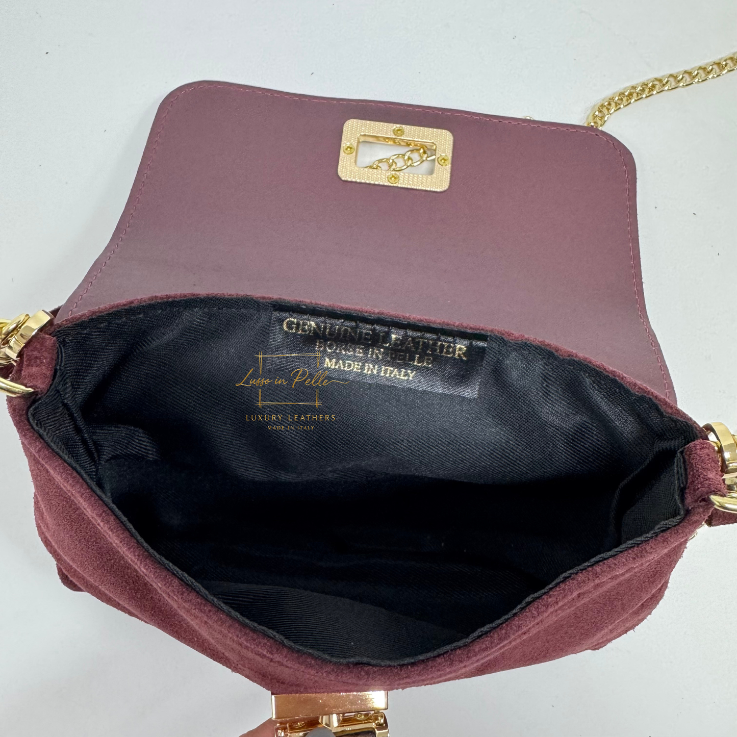 Small Suede Timeless Chic Italian Suede Clutch/Shoulder/Crossbody Bag