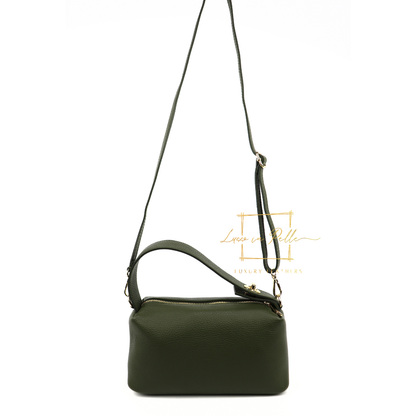 Top Handle Crossbody Leather Bad with Adjustable Detachable Straps